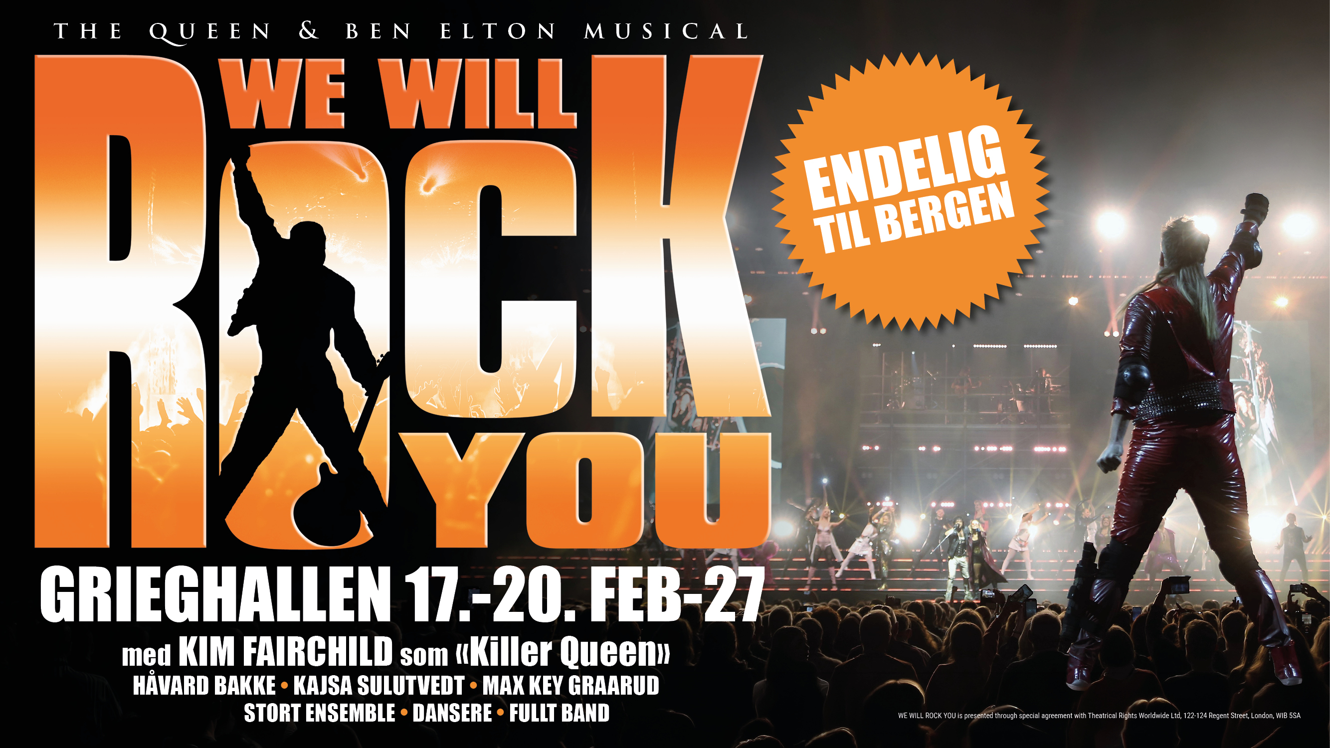 Link til We will rock you - hotellpakke med billetter i Bergen
