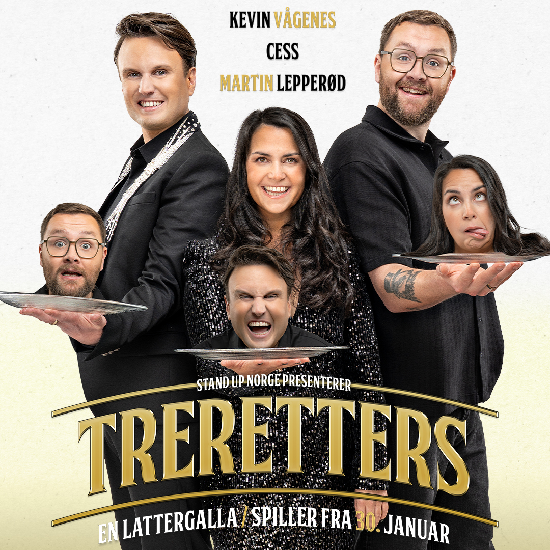 Link til Treretters med Kevin Vågenes, Cess og Martin Lepperød - hotellpakke med billetter
