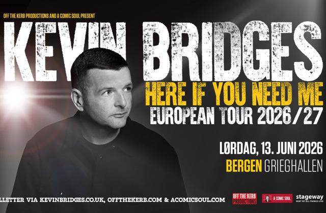 Promobilde for Kevin Bridges i Bergen - Hotellpakke med billetter!